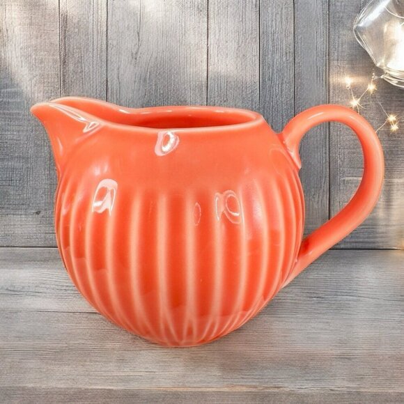 Royal Doulton Symphony Porcelain Small Pitcher Creamer Jug Flaming Orange Glaze - Picture 1 of 10